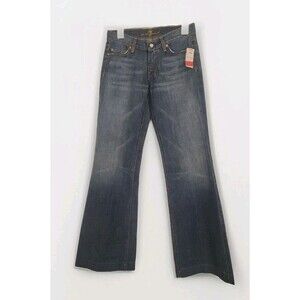 NOS 7 for all Mankind Dojo Women’s Jeans Dark Wash 27 Flare Leg Made USA 29x33